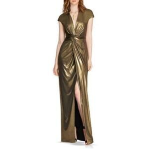 Halston Heritage Metallic Jersey Gown